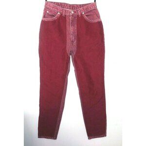 VTG Jordache Jeans denim 30x30 Burgundy MOM jeans Faux-suede-chaps High Waist